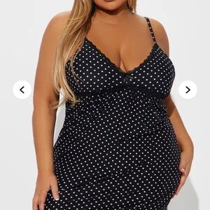 Black Chemise with White Dots
